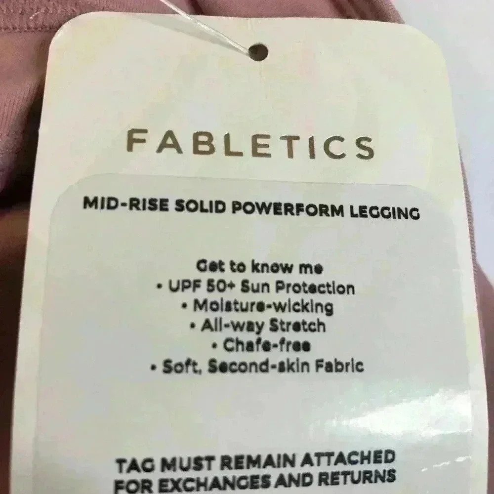 Fabletics solid blush Powerform leggings sz XS NW… - image 5
